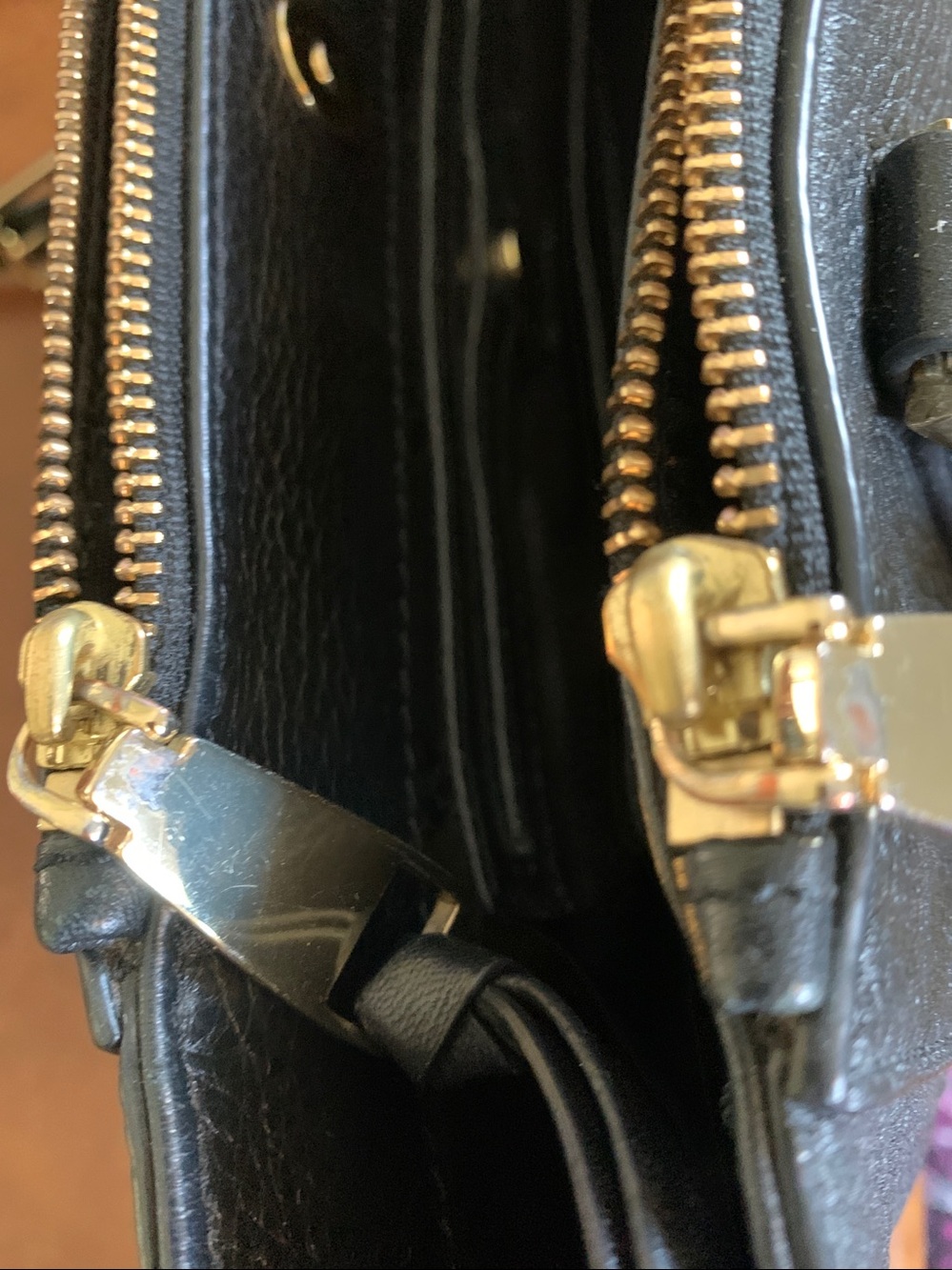 Tory Burch Black Pebbled Leather Satchel with Gold Accents - Picture 5 of 5
